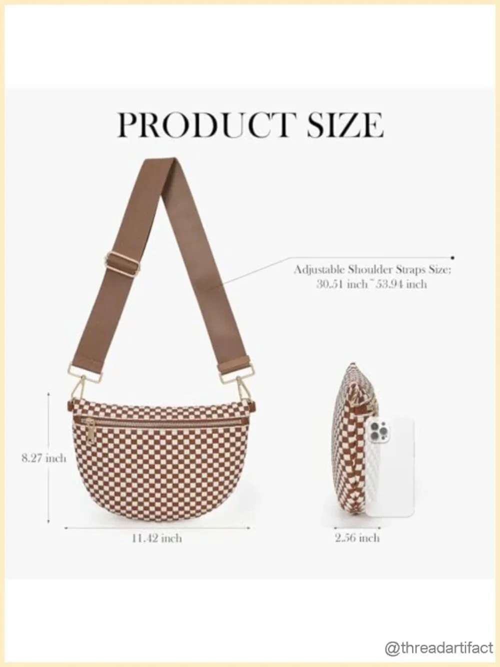 Woven Faux Leather Crossbody Sling Bag with Checkered Pattern